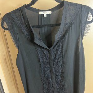 Ro & De Women's Lace blouse Short Sleeve Blouse Black Sz. XSmall